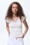 Ribbed V-neck top