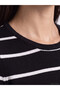 Vizyon New Season Black Crew Neck Striped Women's Knitwear Sweater - 3