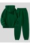 California Written Tracksuit Set Sweatshirt Jogger - Green Printed Oversize Hooded - 2