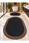 Jute Straw Large Size 2-Piece Bathroom Mat Set 70X120 and 40X60 Toilet Mat, Bathroom Rug