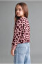 Leopard Patterned Crew Neck Knitwear Basic Cardigan Baby Girl I4958A526Wn - 2