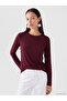 Two Mt Shop Quality Plum Combed Cotton Plain Tight & Slim Long Sleeve Women's Bodysuit