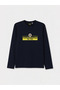 Navy Blue Fenerbahçe Printed Pajama Set - 6