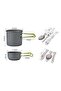 6-Piece Portable Camping Dinnerware Set - Pot, Plate, Fork, Spoon, Knife Set - 5