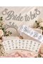 Bride to Be Silver Bachelorette Party Set – Banner, Crown, Sash, and 10 Tattoos - 2