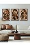 Elegant Woman and Nature 3 Piece Wooden Framed Painting Act - 4