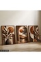 Coffee Leaves and Sunset 3 Piece Wooden Framed Painting Act - 2