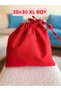 Red 30X30 XL Size Linen Cloth Bag - Gift Bag - Bag Pouch