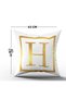 White Gold Color Letter H Digital Printed Throw Pillow Cover - 2