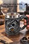 1 Piece Stainless Steel Mug with Dragon Eye 3D Design – Cafe Service, Beverage Mug, Metal Cup