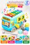 Xylophone Bul-Tak Car 5-Function Bus Educational Activity Toy with Rattle Wheels 18 Months+