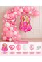 Party Barbie Birthday Balloon Set 35 Pieces |   Barbie Foil Balloon Heart Foil Pink White Transparent Balloon - 2
