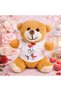 4 Pieces Happy Couple T-Shirt Plush Teddy Bear – Plush Toy, Gift Option, Red Model with Heart, Teddy Bear - 2