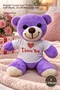2 Plush Teddy Bears – Purple I Love You T-Shirted Teddy Bear, Soft Plush, 25 cm Romantic Gift