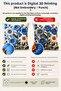 Set of 4 Floral Decorative Throw Pillow Covers 43X43 Cm, 3D Effect Digital Printed - Sapphire Flowers - 3