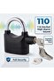 Black Alarm Padlock - 110 Db Loud Multi-Purpose Security Lock, with 3 Keys