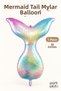 Mermaid Tail Foil Balloon 36 Inch Green Blue 1 Piece Sea Themed Birthday Party Decoration - 3