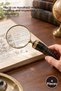 4 Pieces Horn Brass Magnifying Glass – 16X10 cm Handheld Magnifying Glass for Reading and Inspection, Magnifier, Loupe