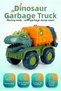 Dinosaur Garbage Truck 30 cm Educational and Fun Toy Truck with Movable Crate and Garbage Can Included