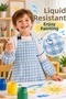 Children's Painting and Eating Apron, Set of 2 with Sleeves | Plaid, Liquid-Proof and Stain-Resistant, with Adjustable Neck Clip, Ages 2–10 - 2