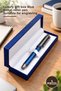 5 Pieces of Metal Roller Pens in a Box for Teachers – Luxury Gift Box Blue Metal Roller Pen Suitable for Printing