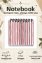 Earth Tones Striped Mini Notepad Set of 6 - 4