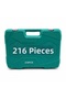 216Pcs Socket Set Socket - Socket - Bit Adapter - 3Pcs Ratchet Handle with Plastic Bag (5691) - 3