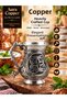 Heavy Hand-Embroidered Copper Cup 300 ml Tin-Plated Ayran Water Soft Drink Cup Kc-00005 -1 Piece