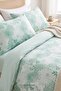 Palvena Green Leaf Patterned Cotton Duvet Cover Set Single Size - 2