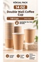 100 Pcs 14 oz Double Wall Kraft Coffee Cup Without Lid Double Wall Hot Drink Paper Cup - 3