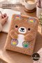 4 Pieces Plush Teddy Bear Notebook – A5 Lined Notebook Journal with Soft Plush Cover, Daily Notepad, Brown/Grey Model
