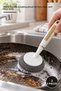 3 Pieces of Dish Wire Scrubbers with Handles – Scrubbing Wire with Plastic Handle and Ball Wire Head, for Cleaning Pots, Pans, and Oven Grills, Dish Scrubber