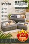 Gray 3-Piece Rectangular Bamboo Organizer Basket Set with Cloth Multi-Purpose Organizer
