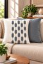 Melodi Punch Embroidered 2-Piece Throw Pillow Cover Set |   Zippered 42X42 cm |   Modern Sofa Throw Pillow with Pattern, Decorative