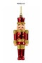 Christmas Ornament Shiny Glitter 3-Piece Tin Soldier Red 16 cm - 3
