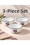 Enamel Soup Bowl Breakfast Serving Snack Bowl Storage 14 cm 6 Pieces Purple and Pink Rose - 4