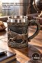 1 Piece 3D Embossed Mug with Wolf Figure – Stainless Steel, Decorative Design, Mug, Tea and Coffee Presentation, 13X10 cm