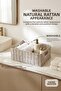 Washable Gray Pp Rattan Closet Laundry Children's Room Toy Organizer Storage Basket Organizer 36X26X12