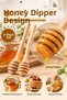 Wooden Honey Stick 16 cm Slotted Honey Spoon Honey Serving and Breakfast Presentation Tool Set of 2 - 3