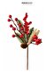 Christmas Ornament with Berries, Pine Cones and Jute Ribbon, Pique Red, 33 cm