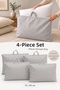 Pillow Storage Bag and Blanket Storage Bag 4 Pieces 70X50 Pillow Storage Bag