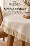 Fiskos Tablecloth with Fringed Tassels 80 X 80 cm Square Plain Textured Decorative Tablecloth - 2