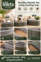 Gray 3-Piece Oval Bamboo Organizer Basket with Wooden Base and Cloth 21X12-25X16-30X20 cm - 5