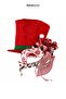 Christmas Ornament Spotted and Decorated Cylinder Elf Hat Red 24X45 cm - 3