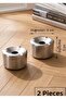 Ashtray with Steel Lid, Set of 2, Stainless, Odorless, for Garden, Tea Garden, Balcony Ashtray - 3