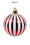 Christmas Ornament Ball Shiny Sliced Pattern White Red 25 cm