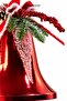 Christmas Ornament Bell Shiny Single Large and Snowy Red 45 cm - 3