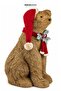 New Year's Eve Natural Wicker Textured Bear Figure Sitting on a Red Hat 90 cm - 2