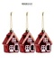 New Year's Decorative Candy 4-Piece Roofed House Tree Ornament Red 5 cm
