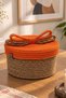 Pearl Series Jute Decorative Basket S Size (12X23 cm) |   Kurdeleli Vegan Desktop & Bathroom Organizer - 2